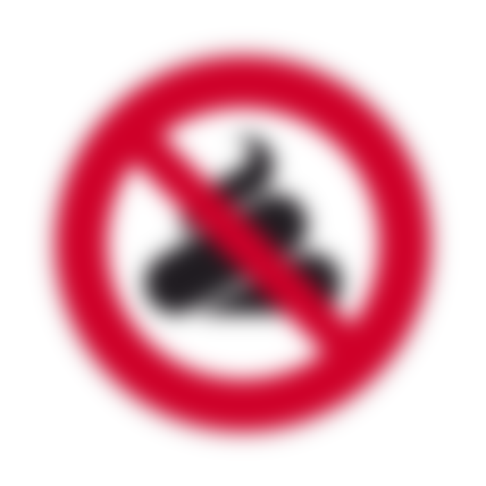 Hundehaufenschild als Verbotsschild ISO 7010